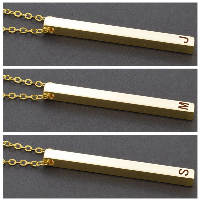 Ожерелье с прямоугольной подвеской из нержавеющей стали 26 букв|Цепочки| |