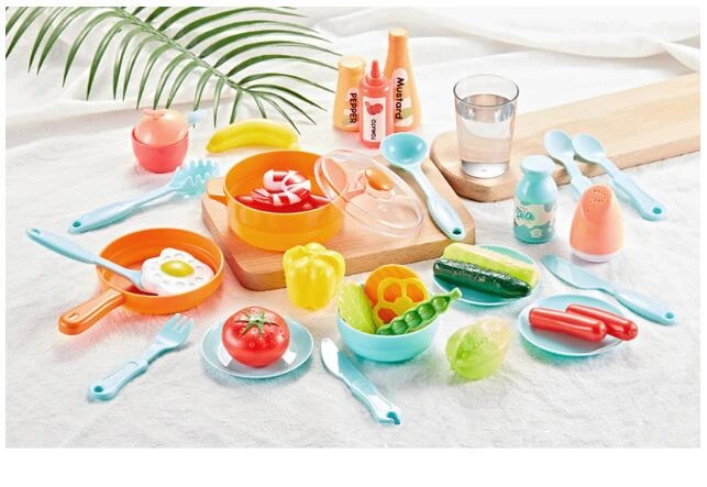 Моделирование cocina infantil звук и свет спрей для воды набор игрушечной посуды стол для приготовления пищи игровой дом кухонная плита пластиковая пищевая игрушка