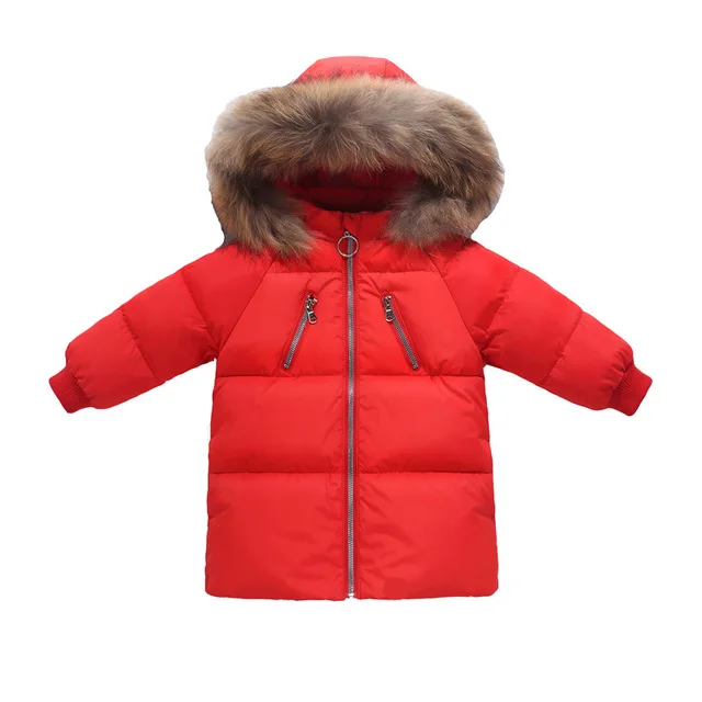 Осень зима 2020 Длинные куртки для девочек и мальчиков с искусственным мехом