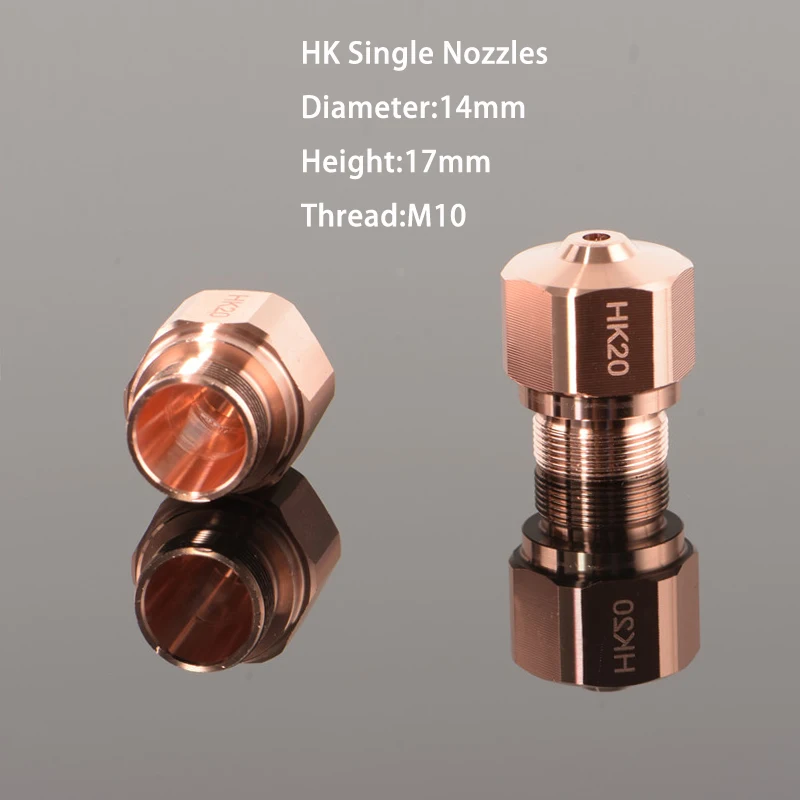 Высококачественная сопло для фибролазерной резки OEM HK NK для металлической машины HanKwang Highyag Bystronic диаметром 14 мм, высотой 17,5 мм, резьбой 10 мм.