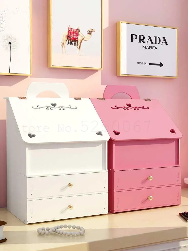 Пыленепроницаемая настольная косметическая коробка для чеков с красным