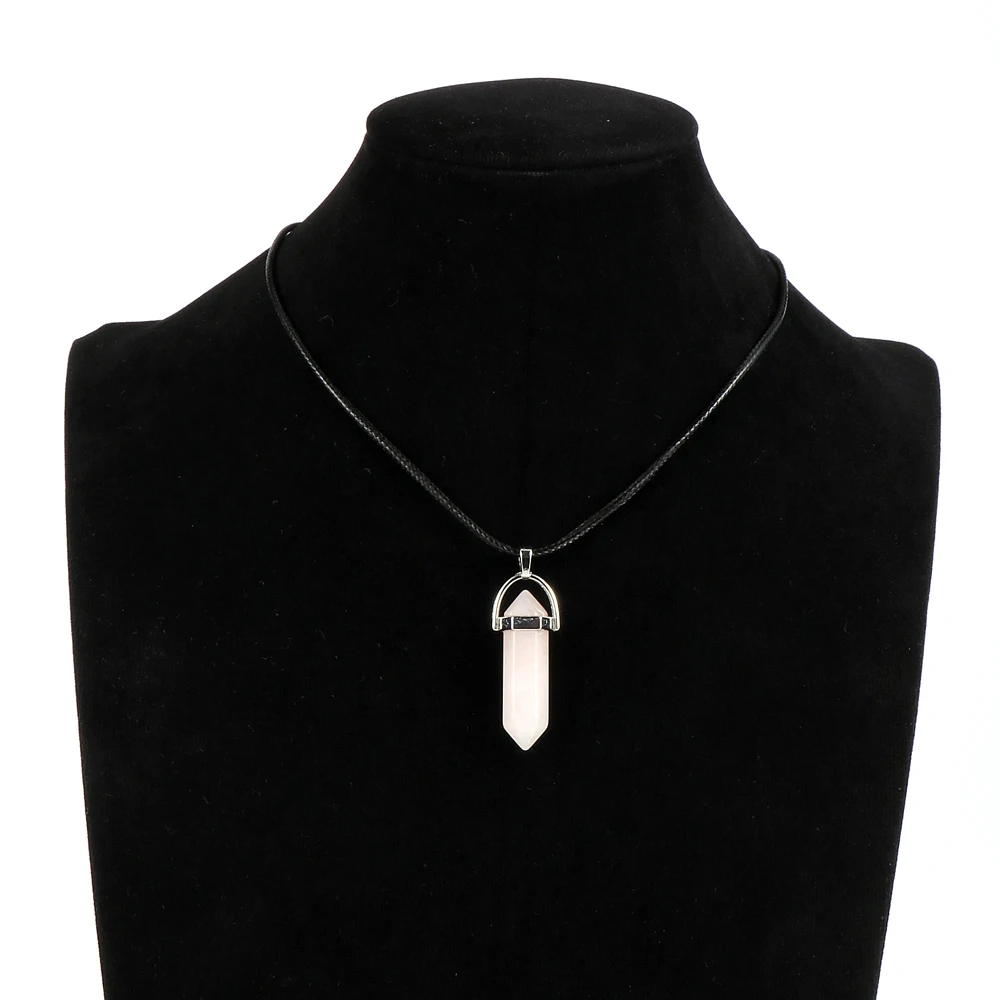 Женский и мужской кулон из натурального камня с шестигранной пулей ожерелье