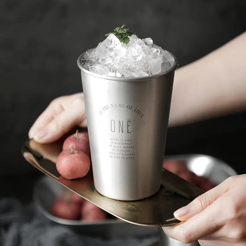 

304 Stainless Steel Beer Mug Drinkware Portable Milk Coffee Drinks Cups Household Tableware Bar Tools Office Use Gargle Cup