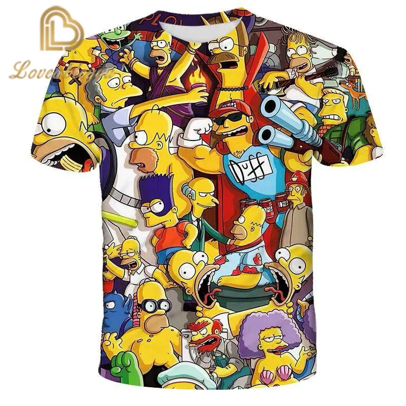 

2019 Men's T Shirt Simpsons Print Casual Mens O-neck T Shirts Fashion Men's Tops Men T-shirt Short Sleeve Men Tshirt