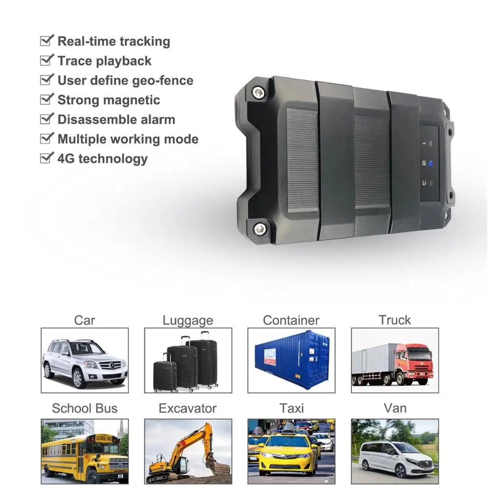 WanWayTech 4G Portable GPS Tracker GS30 Free Installation GPS/BDS/GLONASS/LBS Positioning with Trackin Software Remotely Control |