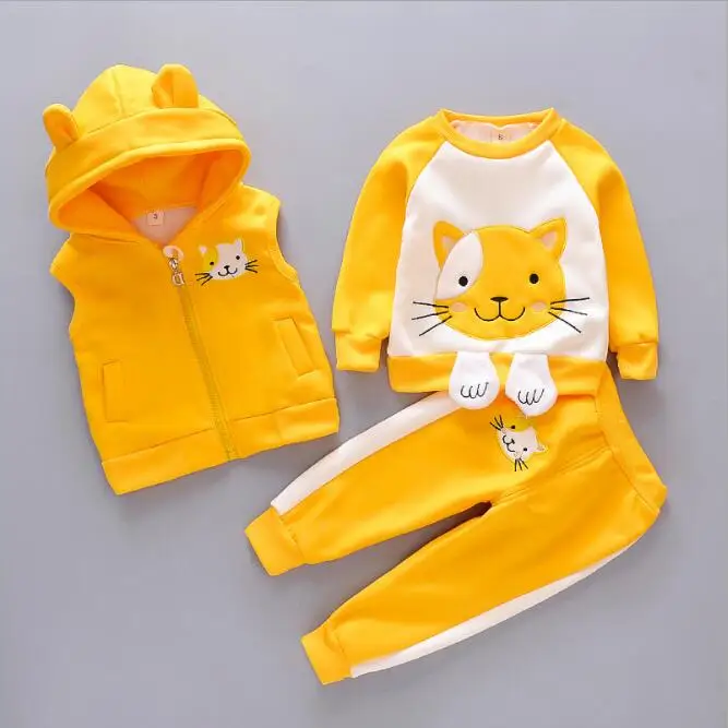 Комплект одежды для малышей BibiCola теплый зимний хлопковый флисовый комплект из 3