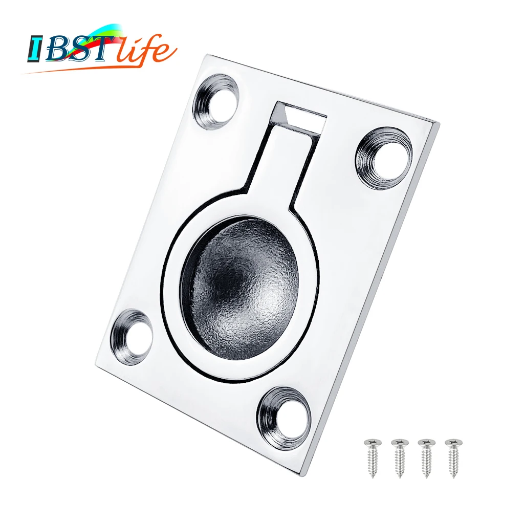 

48*38mm Stainless Steel 316 Boat Deck Hatch Latch Cabinet Flush Mount Ring Pull Lift Handle Marine Hardware Accessories