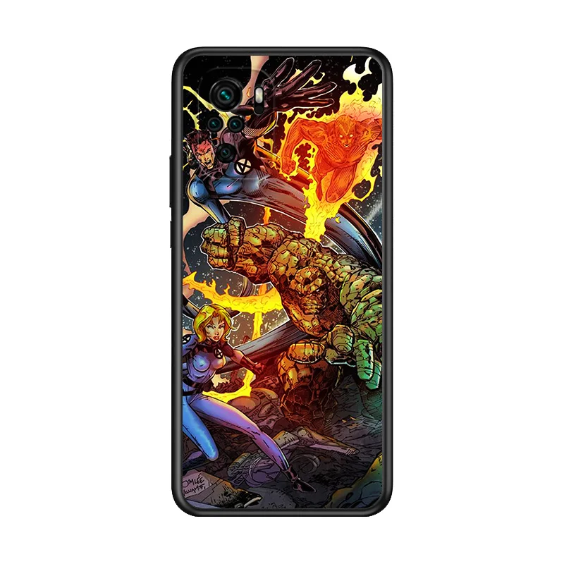 

Marvel Avengers Super Hero Fantastic Four For Xiaomi Redmi Note 10S 10 9T 9S 9 8T 8 7S 7 6 5A 5 4X 4 Pro Max 5G Black Phone Case