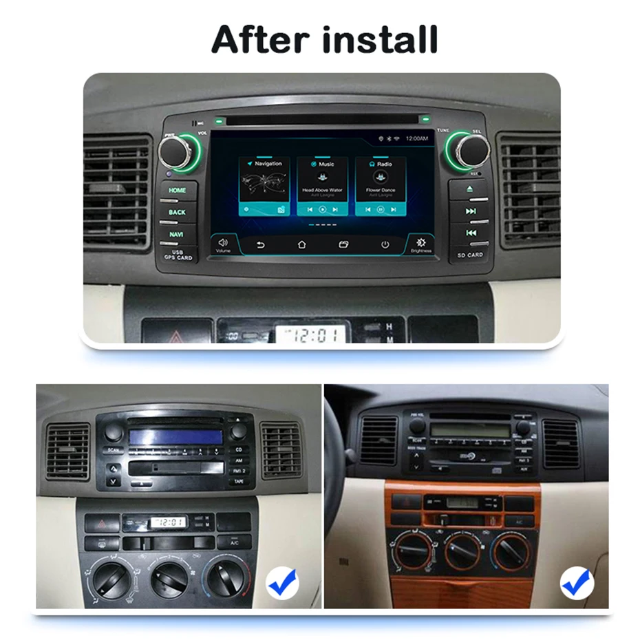 Автомагнитола PX6 мультимедийный dvd плеер на Android 10 с gps 4G для Toyota Corolla E120 BYD F3
