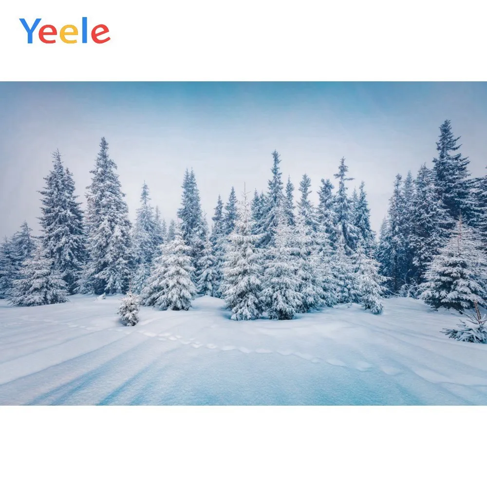 NBK25003 Yeele Winter Landscape Snow Pine Nice Sky Sunshine Photography Backdrop Personalized Photographic Background For Photo Studio - Цвет: NBK25003