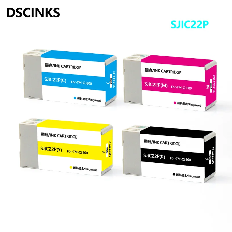 

SJIC22P 100% compatible ink cartridge with pigment ink for epson SJIC22P for Epson TM-C3500 for Epson ColorWorks C3500 Series