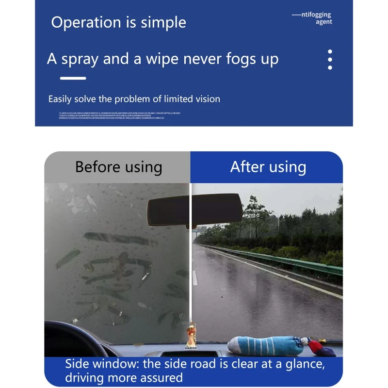 

100ml Car Window Spray Glass Cleaner Window Waterproof Rainproof Anti-Fog Agent Water Repellent Glass Cleaners