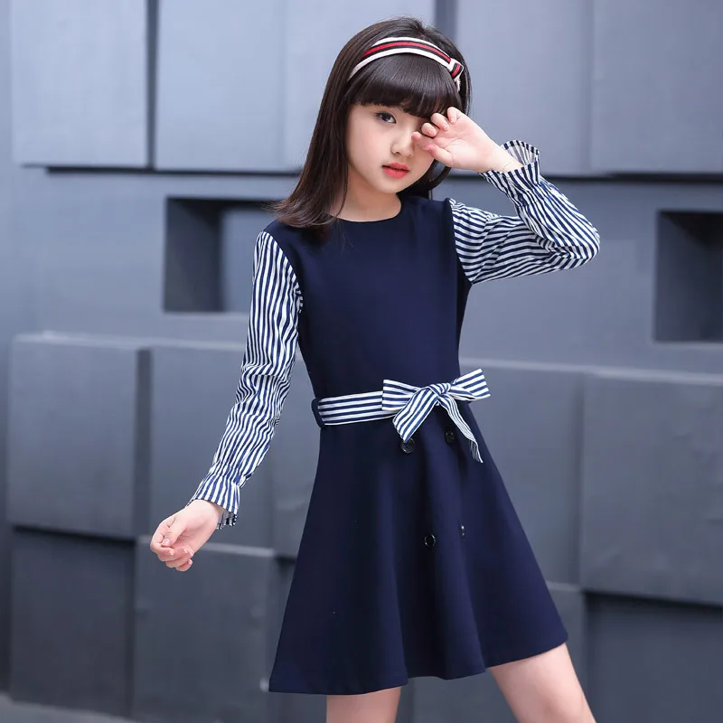 Школьная одежда коллекция 2019 года подростковое платье Одежда для девочек