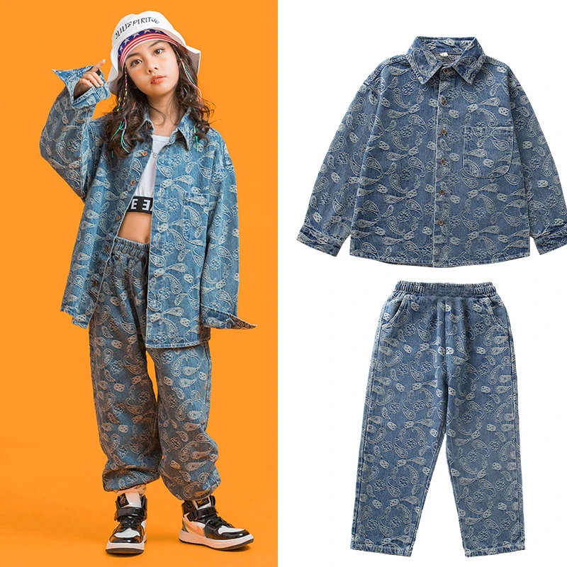 

Детские аксессуары для девочек, танцевальные костюмы в стиле хип-хоп, Детская крутая модель, одежда для подиума, одежда для уличного танца, ...