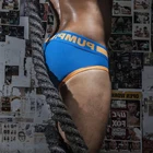Мужские трусы брифы из хлопка, синие трусы слипы, сексуальное нижнее белье для мужчин, гей-трусы, 2019