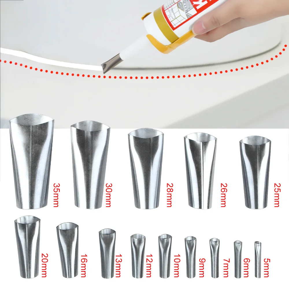 

14PCS Caulking Finisher Glue Stainless Steel Finishing Tool Caulk Nozzle Glue Remover Scraper Applicator Sealant Applicator Tool