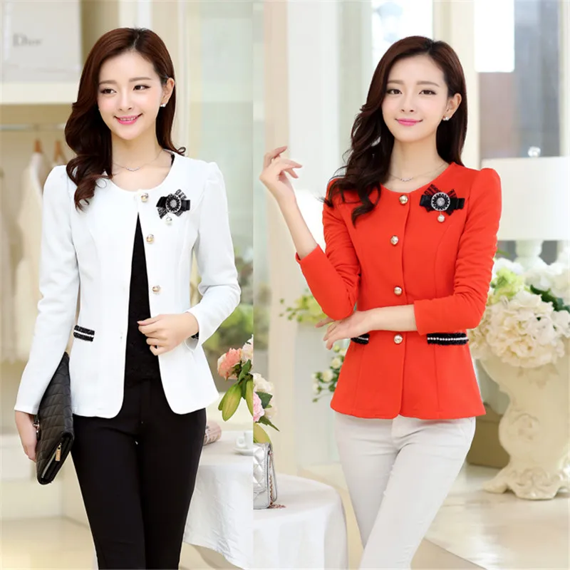 

Women's Jacket New 2020 Spring Autumn Coat Short Round Neck Single-breasted Solid Color Thin Coats Outerwear Plus Size 5XL A212