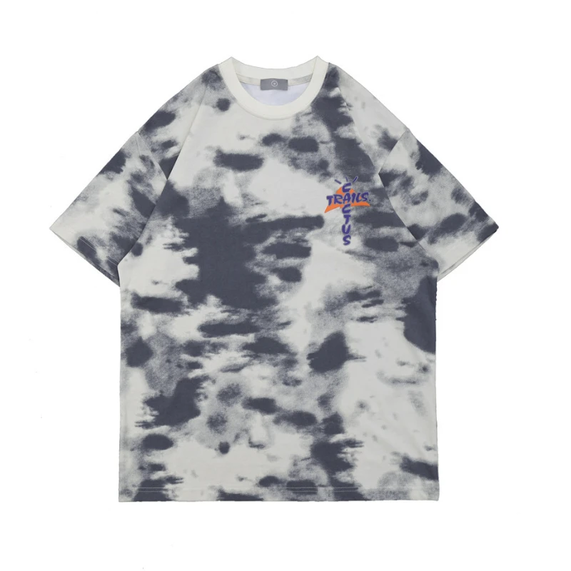 

Футболка мужская оверсайз с коротким рукавом, модная Свободная рубашка с принтом в национальном стиле, с надписью, в европейском и американ...