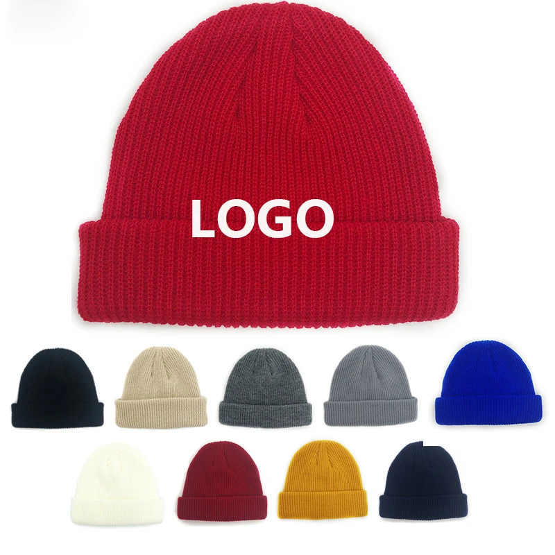

Winter Men's Cap Team Custom Logo Cap Solid Color Landlord Woolen Beanie Unisex Knitted Hat Women's Hats Winter Wholesale