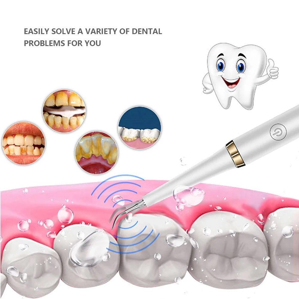 Portable Electric Sonic Dental Scaler Tooth Calculus Remover Stains Tartar Tool Dentist Profesional Health Hygiene | Красота и