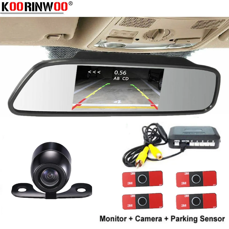 

Koorinwoo Electromagnetic 4 Sensors Buzzer 16.5mm Car Parking Sensor Digital Distance Radar Alert Indicator parktronic System