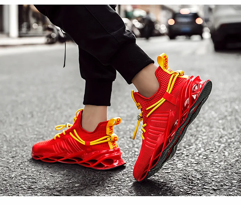 Mens Athletic Walking Running Shoes Blade Sneakers Mesh Training Sport Trail Running Shoes for Man Jogging Non Slip Tennis Shoe