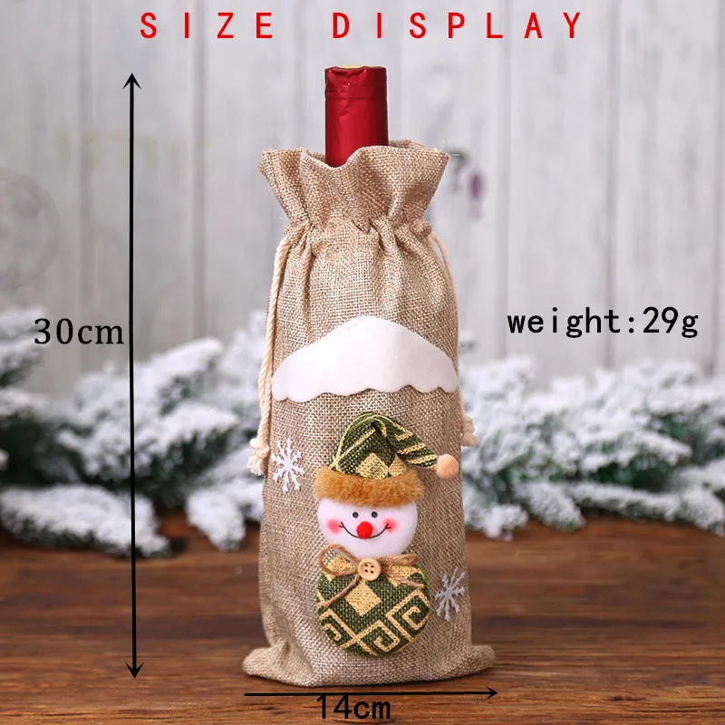 Чехол для бутылки вина с Санта-Клаусом снеговиком оленем | Дом и сад