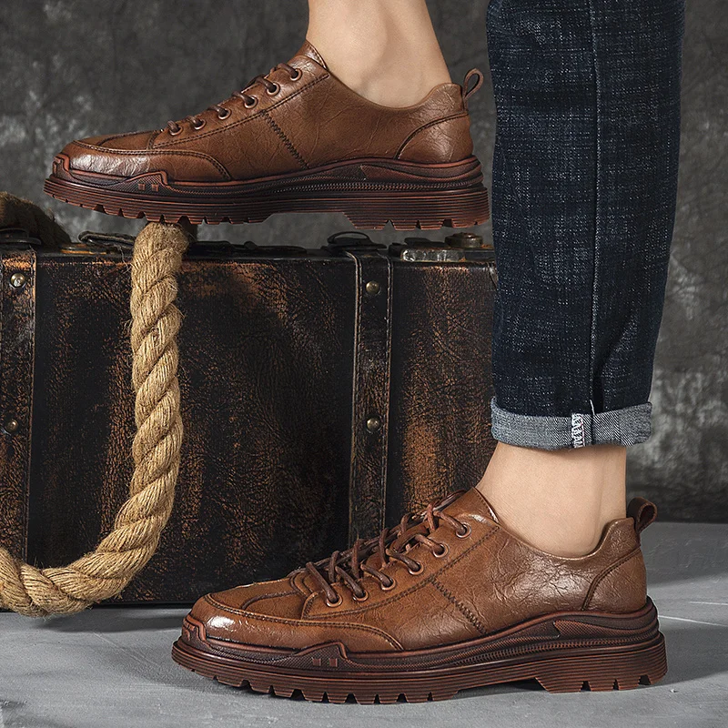 Мужская кожаная повседневная обувь Новое поступление Мужские модельные туфли из