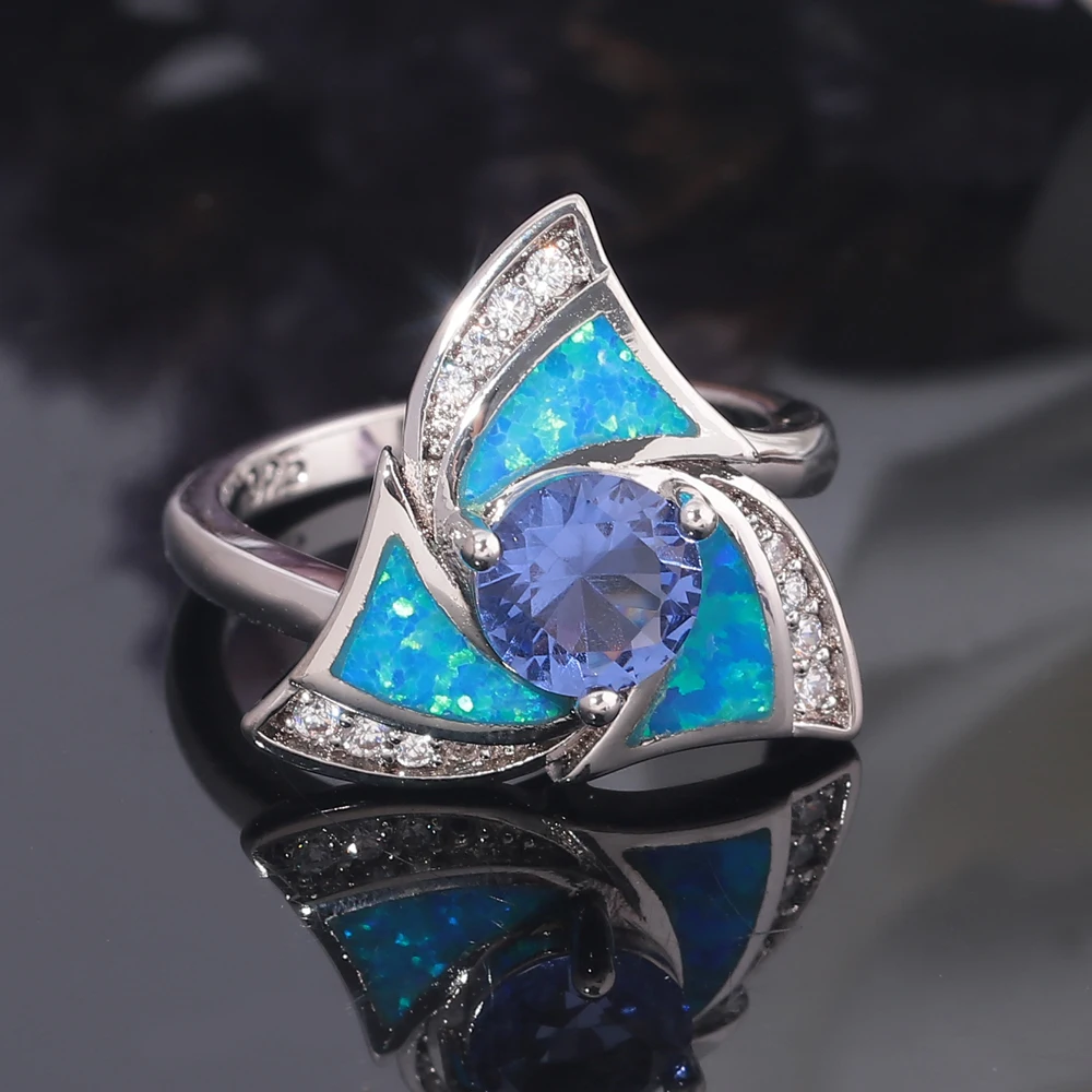 CiNily Created Blue Fire Opal Синий Циркон Кубический Цирконий Посеребренный Оптовая Лидер