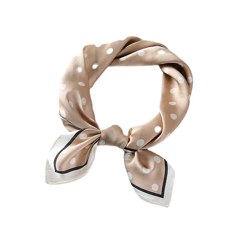 

Luxury Designer Ins Scarf Big Wave Point Small Square Scarf Women's Decorative Spring Autumn Sweet Decorative Hair Silk ScarfTop