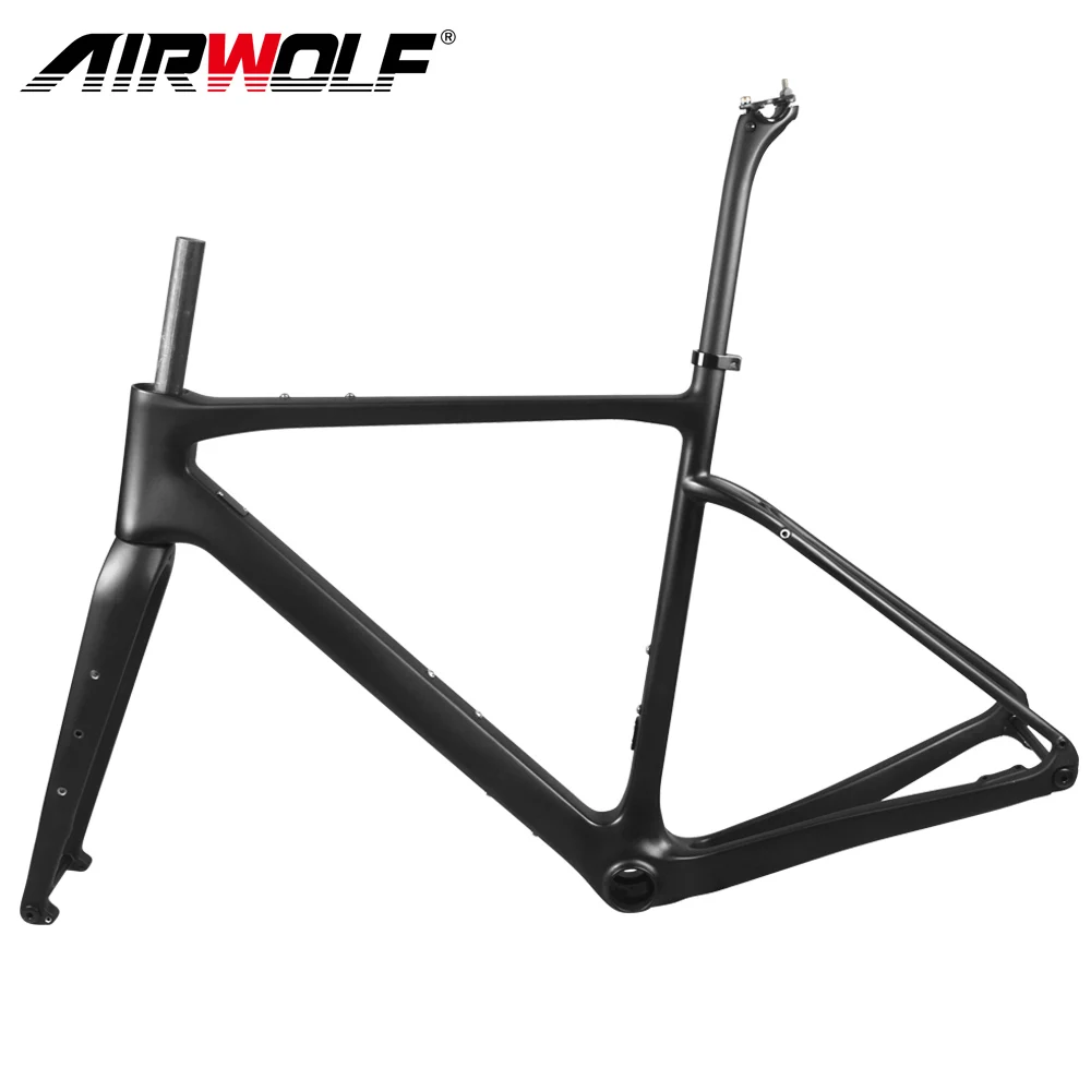 Цена T1100 Toray полностью углеродное волокно гравий велосипедная Рама 700 * 40c сквозная ось 142*12 мм включая руль Frok Cyclocross рамы дорожного велосипеда