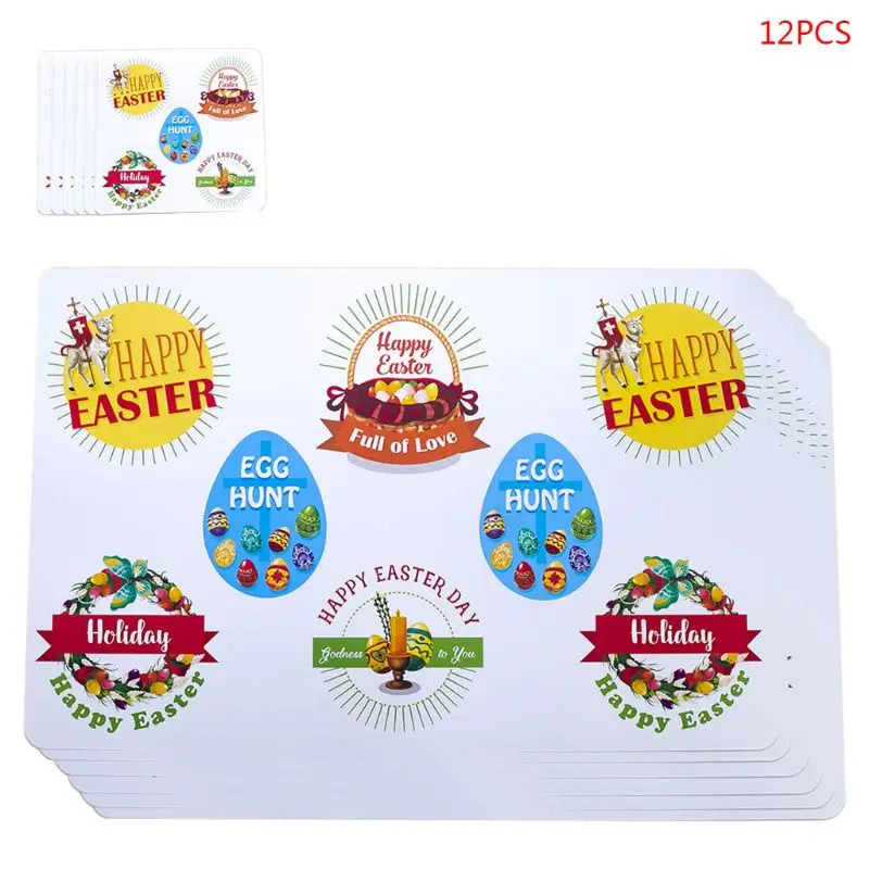 

Bunny Egg Kitchen Placemat Dining Table Mat Cup Coaster Pad Easter Party Decor X7JE