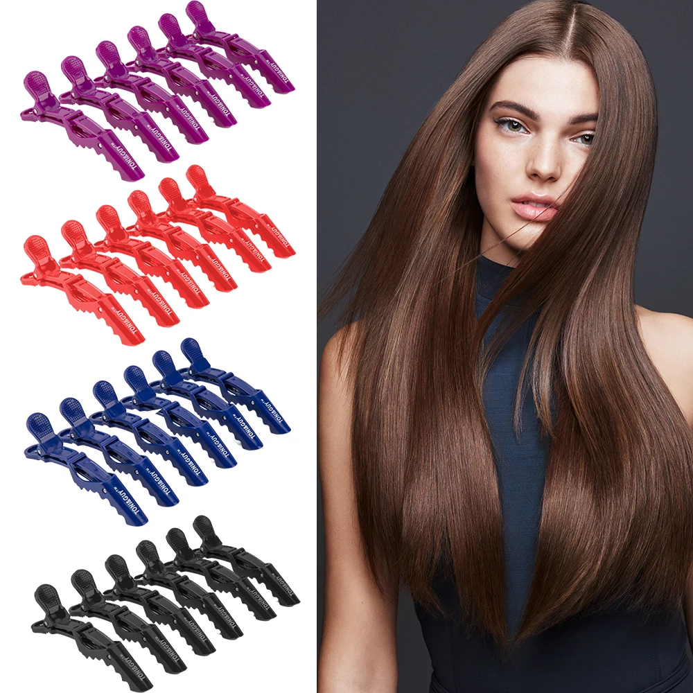6 шт./партия Профессиональный зажим для волос аллигатора женщин пластиковая