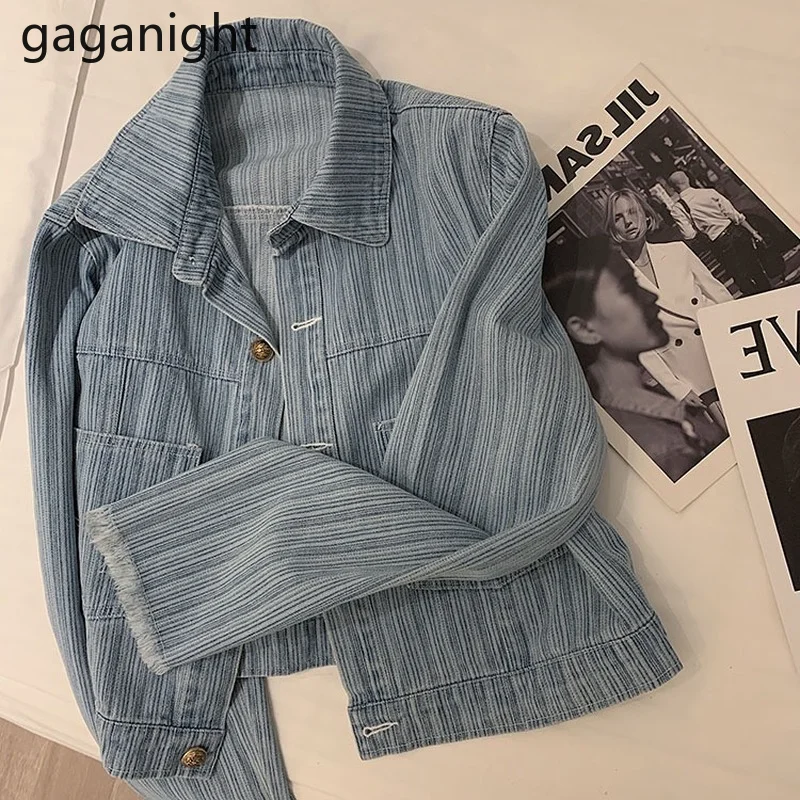 

Gaganight Tassel Women Jeans Jacket Spring Autumn New Arrvals Fashin Denim Coats Harajuku Casual Loose Korean Jackets for Women