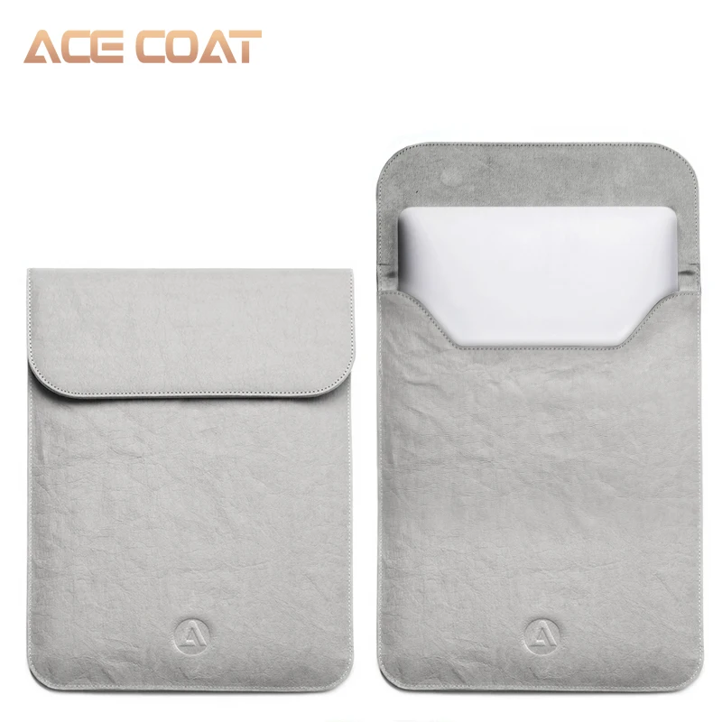 Grey ACECOAT моющиеся крафт-бумажные защитные сумки для Apple Macbook Air Pro 13 12 15 чехол для ноутбука для macbook pro 13 Чехол a1989 - Цвет: Grey