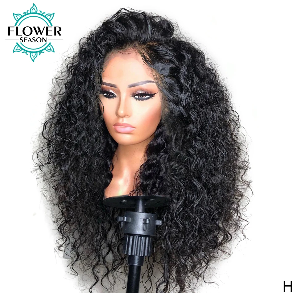 Кудрявые передние парики на сетке 13x6 человеческие волосы Remy бразильский HD