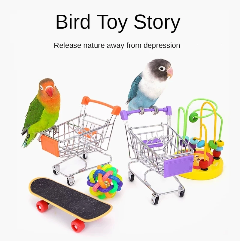 Набор забавных игрушек для птиц клетки аксессуары скейтборда товары домашних