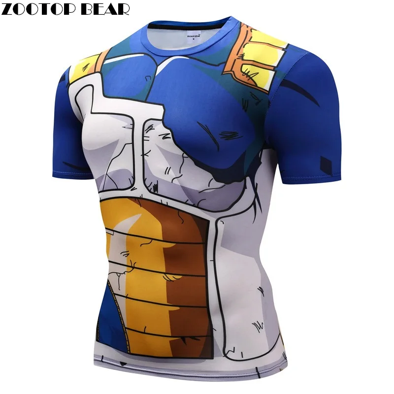 

3D printed T-shirt men's compression shirt cosplay costume punk sports quick-drying fitness short-sleeved summer men's top