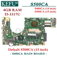 kefu s400ca original mainboard for asus s500ca 15 inch s500c s400c with 4gb ram i5 3317u laptop motherboard