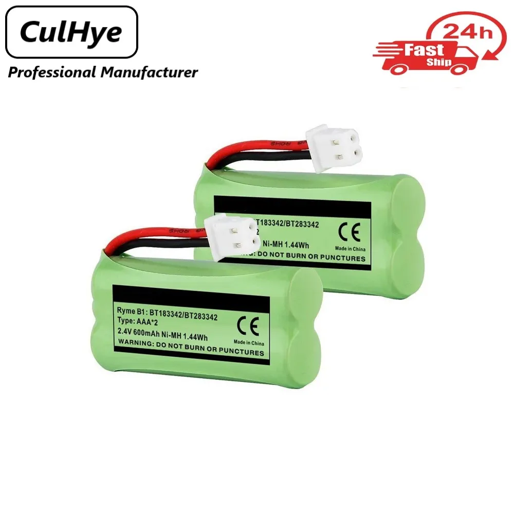 2 4v 600mah bt183342 bt166342 bt266342 cordless phone battery for vtech cs6114 cs6409 cs6509 cs6709 cs6709 att el50003 2 pack free global shipping