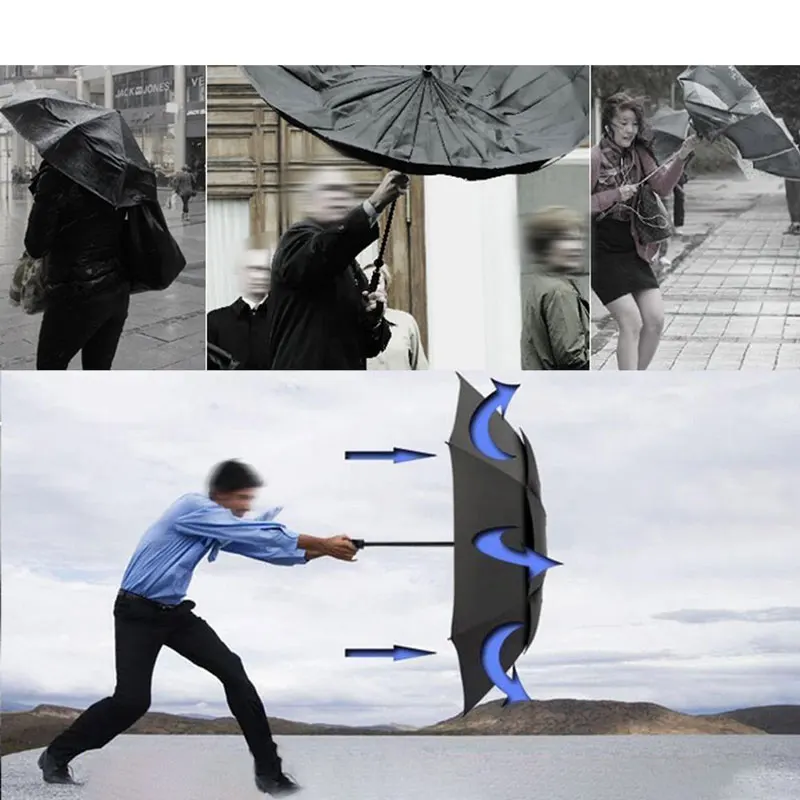 

Large Size 130CM Double Layer Golf Umbrellas Rain Women Folding Umbrella Women Men Business Umbrellas Sunny And Rainy Paraguas