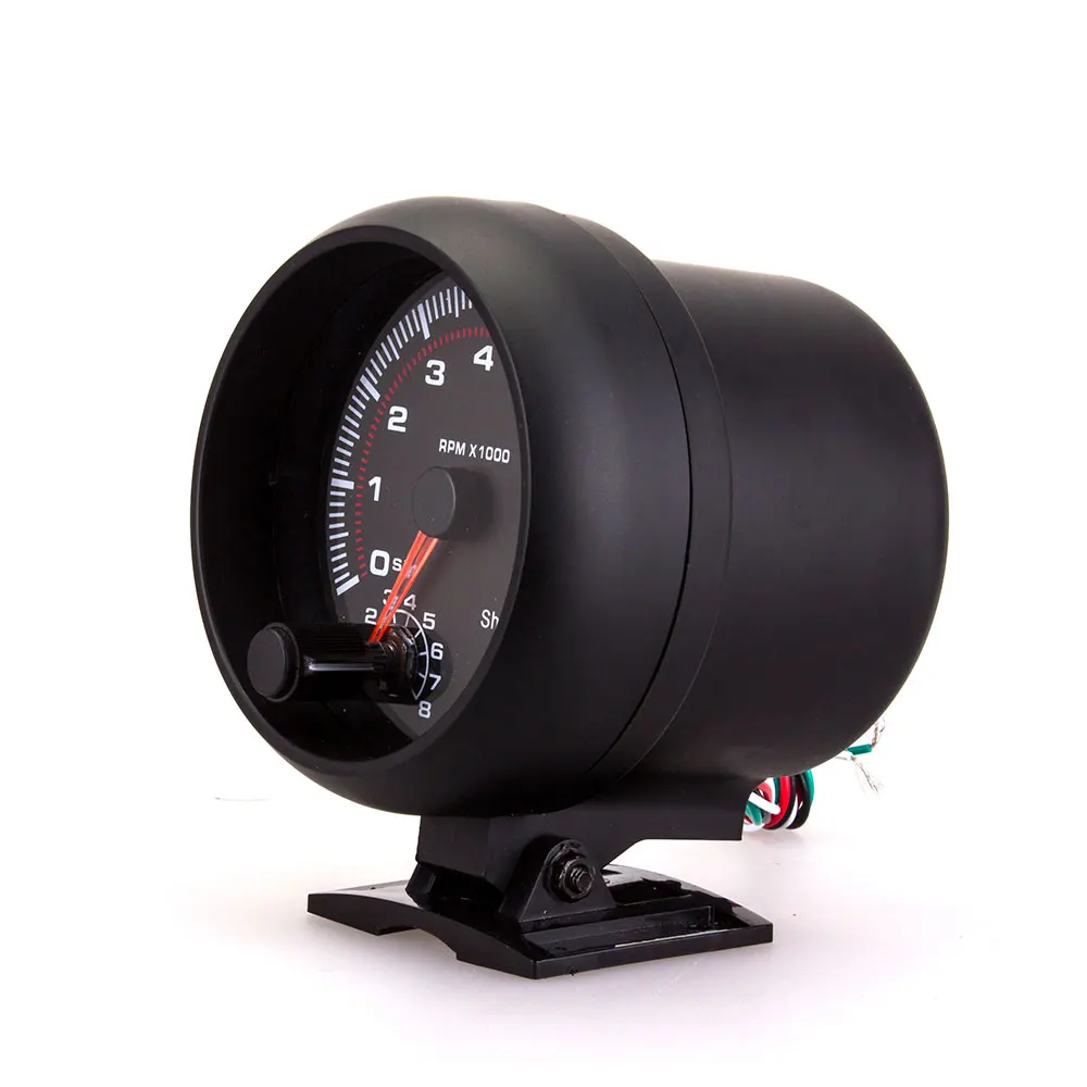 Черный тахометр с красным рычажным Светильник Универсальный 3 75 дюйма 95 мм 12 В