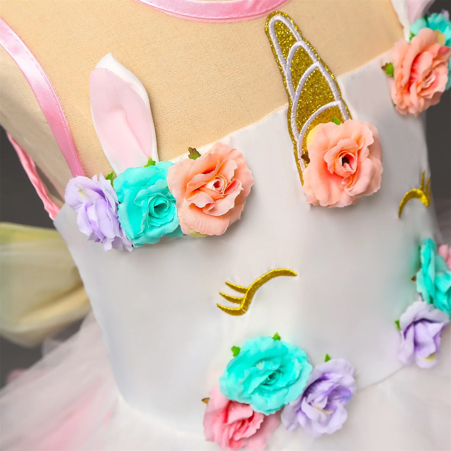 Новое летнее платье принцессы для девочек с единорогом Детская одежда детское