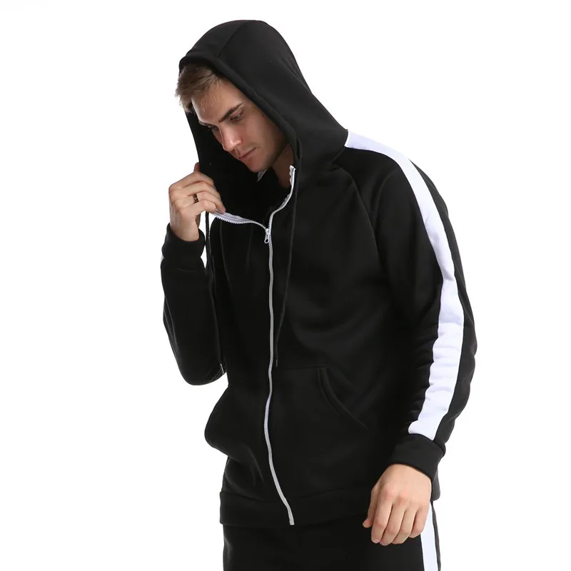 

Sports Hooded Top For Men Casual Fashion Zip-up Sweatshirts Autumn New Loose Hoodies Male Clothes Drawstring Cardigans 2021