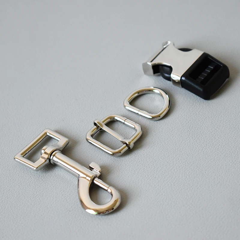 

50 set 20mm <metal buckle+D ring+pulling buckle+dog clasp> 4-piece/set DIY Dog Collar Accessories durable and strong