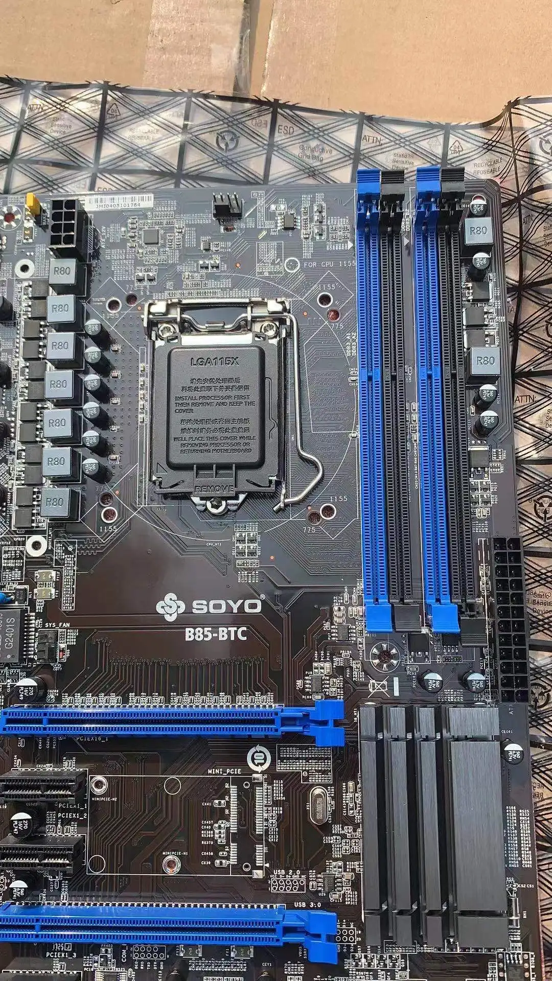 

mining BTC B85-BTC 6PCI-E Desktop Motherboard B85 LGA 1150 DDR3 16G SATA3 USB3.0 ATX BTC Mining Motherboard