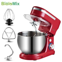 biolomix 1200w 5l stainless steel bowl 6 speed kitchen food stand mixer cream egg whisk whip dough kneading mixer blender