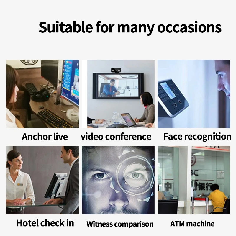 

1080P Webcam 2MP HD Web Camera Built-in Noise Reduction Microphone USB Plug and Play Web Cam