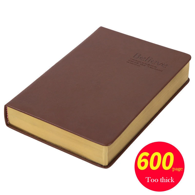 

Blank Notebook Super Thick 600 Pages Drawing Sketchbook Hand-Painted White Paper Hand Ledger Stationery Notepad Planner Office