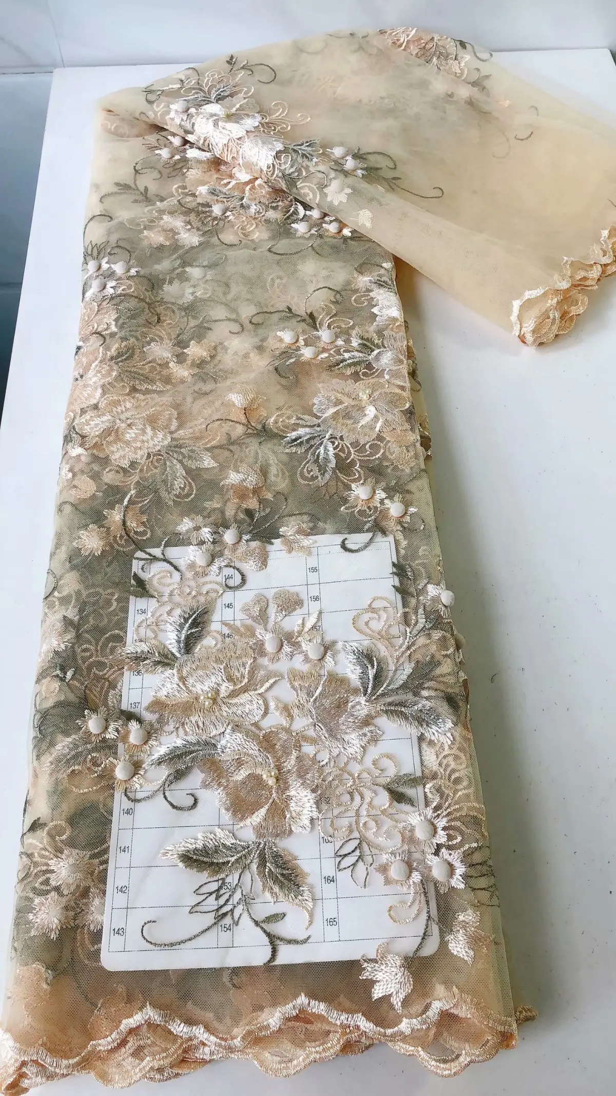 Новинка 2021 кружевная ткань из тюля с 3D цветами розового цвета бусинами и камнями